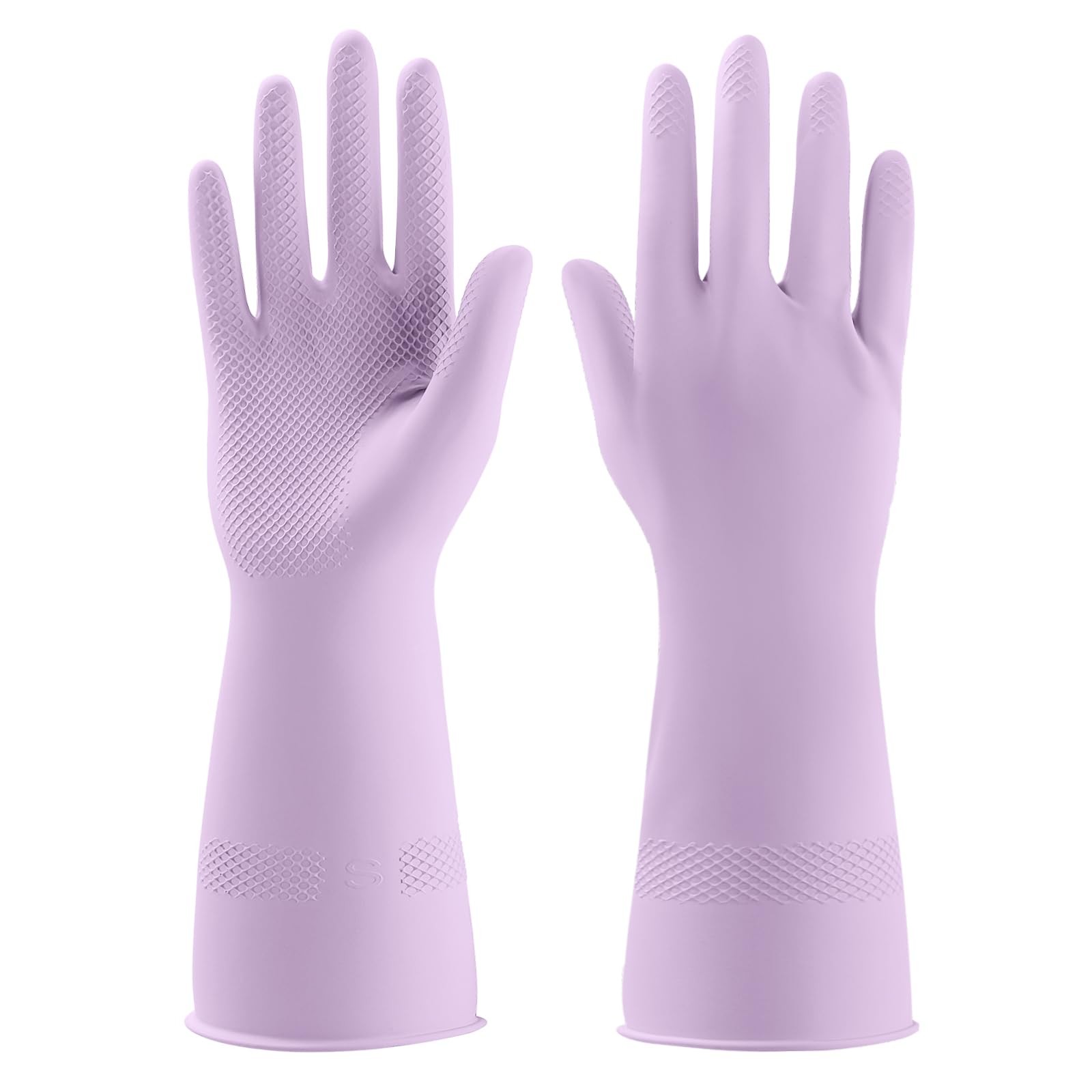 Dishwashing rubber gloves 3 pairs reusable kitchen cleaning gloves sizes S M L