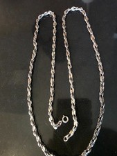 Antique 835 Silver Chain - 80cm Long - 4mm Wide -43g Vintage Necklace
