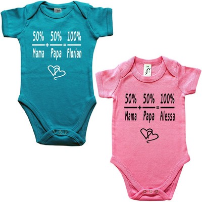 Baby-Body Bodie Babybody Bodysuit Einteiler Formel mit Wunschname Personalisiert
