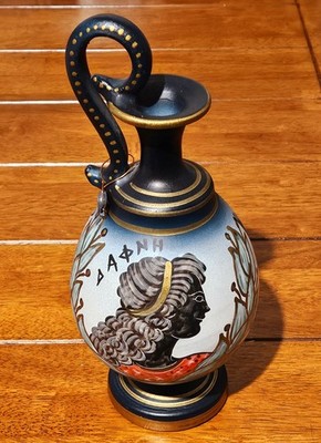 D. Vassilopoulos Athen Museum Reproduktion blau schwarz Vase handbemalt Griechenland