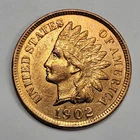 1902 1c Indian Head Cent Penny Nice Better Grade AU Lots of Red *K549