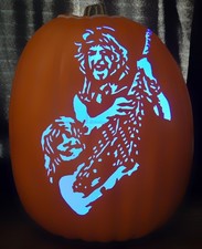 Ozzy Osbourne Handcarved Artificial 13in Pumpkin Halloween  Jack o lantern