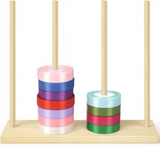 Wooden Ribbon Organizer, Ribbon Rack Storage, Spool Holder, Washi Tape Organi...