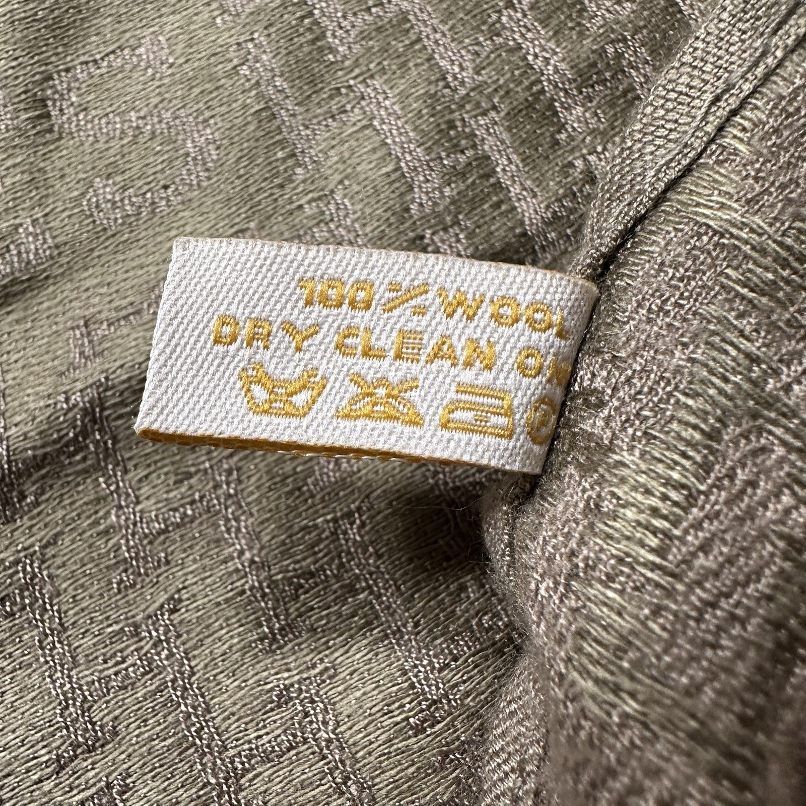 Hermes Wool Scarf 68"x27" Brown Rectangular Duc C… - image 12