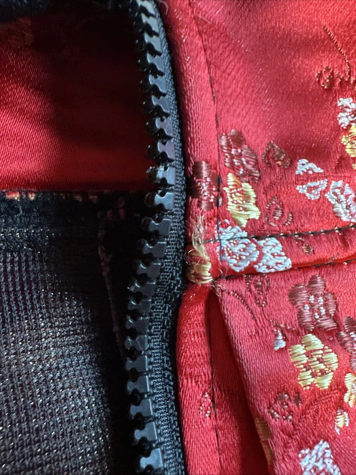 Microfalda Living Dead Souls para mujer brocado rojo gótica Halloween talla L Foto 4 de 4