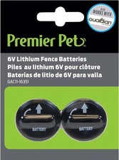Premier Pet 6V Lithium Fence Batteries, Qty 2, Works with Guardian PetSafe