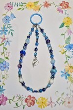 Bird Glass and Acrylic Bead Bag Charm / Key Ring / Phone Charm