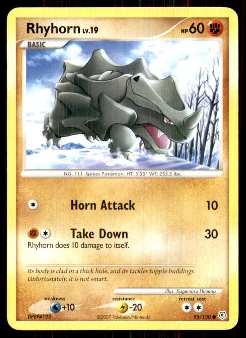 2007 Pokemon Diamond And Pearl Rhyhorn C #95