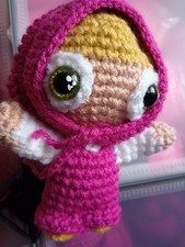 Pupazzi Simil Masha E Orso. Pupazzo amigurumi realizzato all'uncinetto. Nuovo