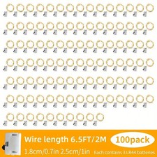 100pcs 20LEDs 6.6ft Battery Operated Mini LED Copper Wire String Fairy Light Lot