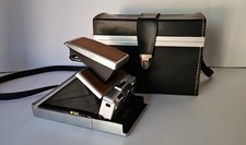 Vintage Polaroid SX-70 Land Camera Brown Leather Folding Instant Film