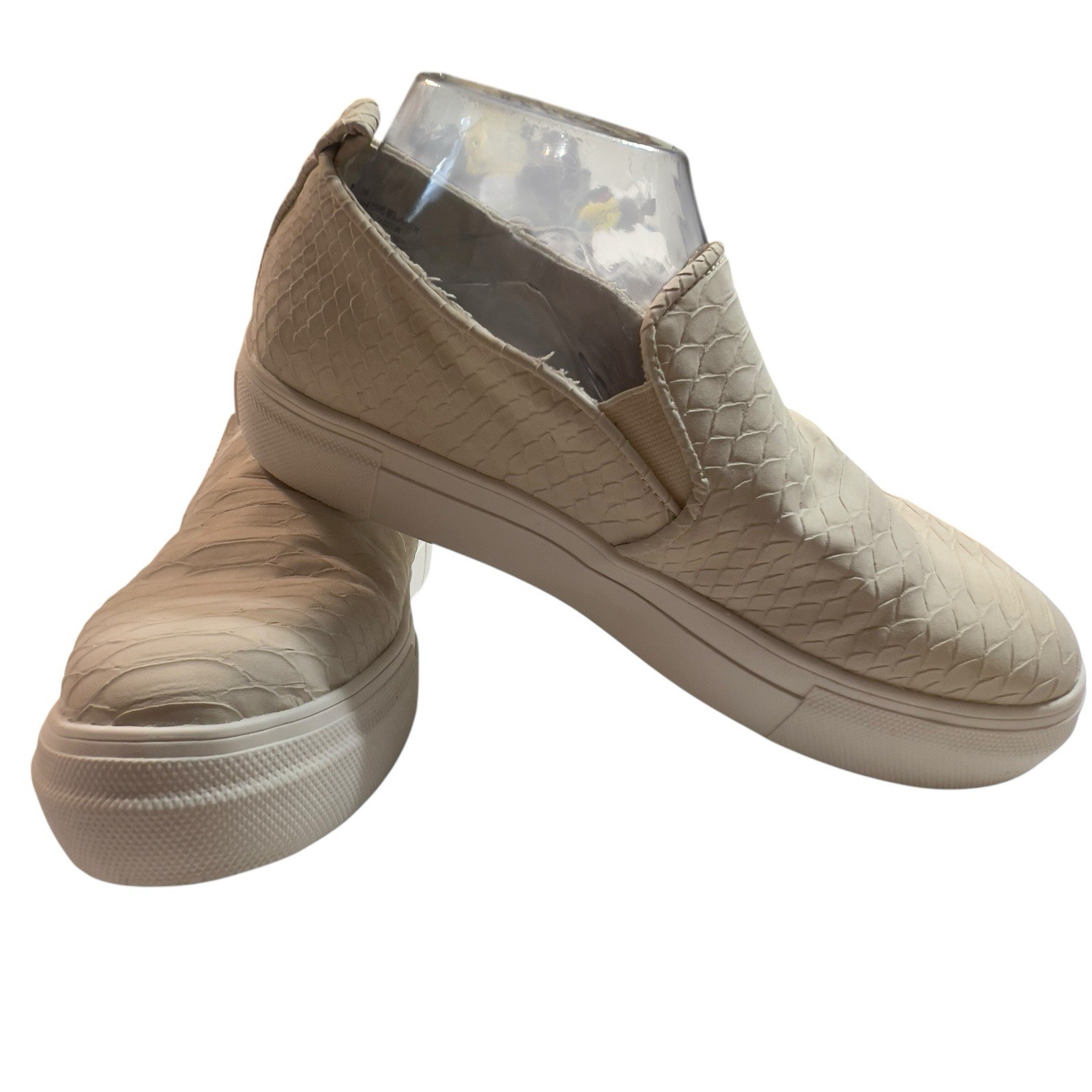 MIA ELA-SK Ivory Python Texture Platform Slip On … - image 2