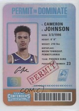 2019-20 Panini Contenders Permit to Dominate Cameron Johnson #10 0c2