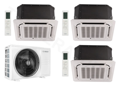 Bosch 4-Wege-Deckenkassette 3-Raum Multisplit Klimaanlage 3x 3,5 kW A++/+ WiFi