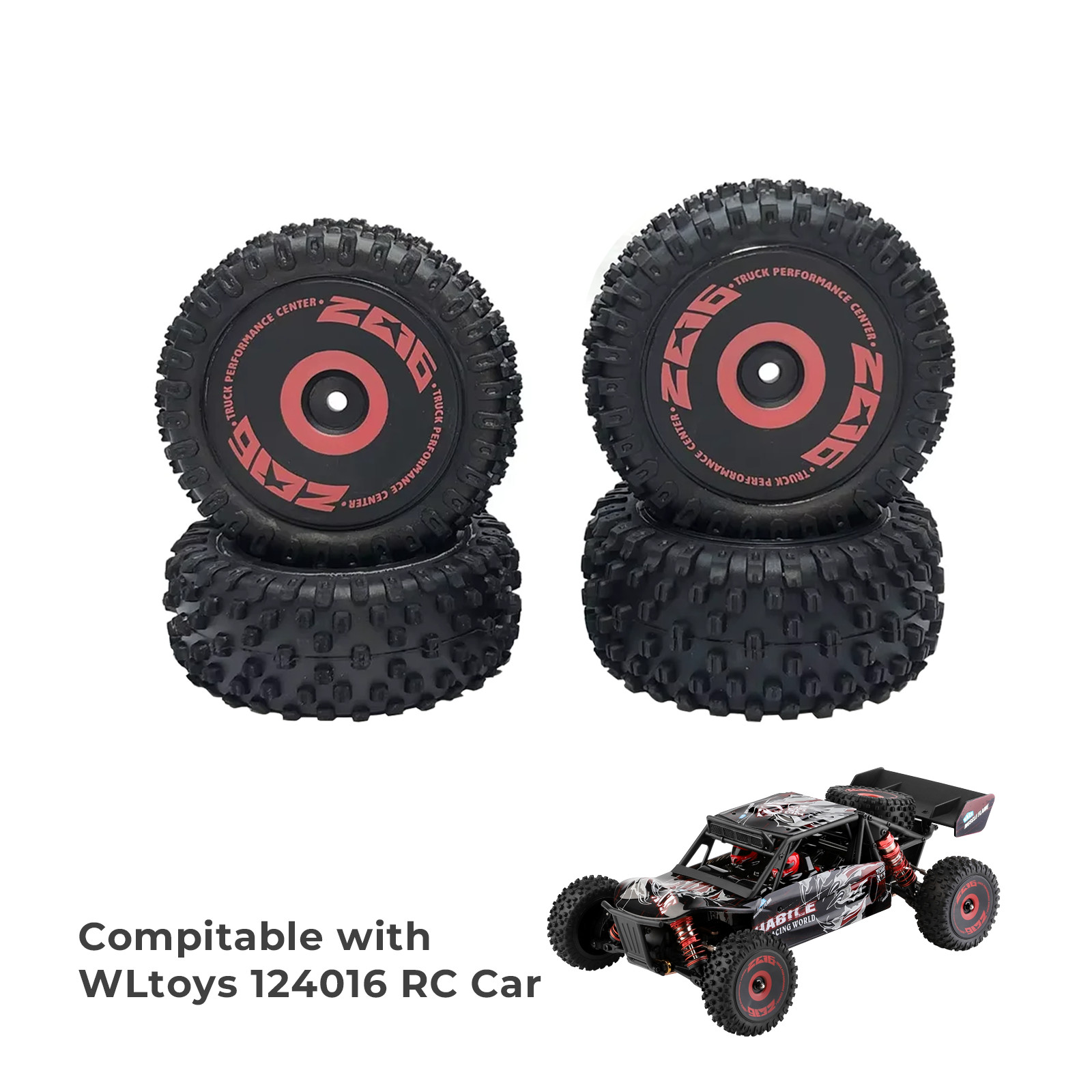 Replacement Tires,Compatible with WLtoys 124016 RC Car,Origi