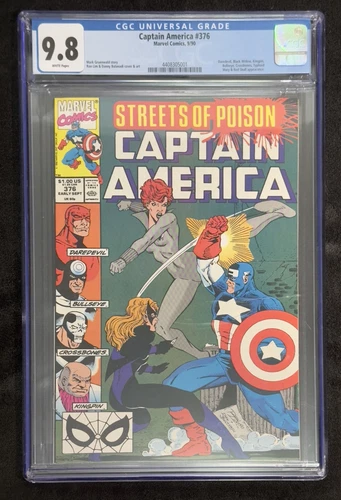 Marvel Comics Captain America #376 Streets of Poison 9/90 Graded CGC 9.8 NM/Mint