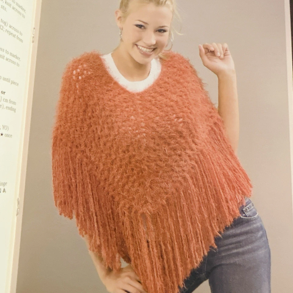 PONCHOS DE PUNTO DE MODA Ocio Artes Tejer Patrón Folleto 4 Diseños Modernos 3948 Foto 4 de 4