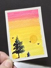 ACEO ATC OOAK Original Art Landscape Fading Horizon Acrylic  By Stacey Ann — photo 2