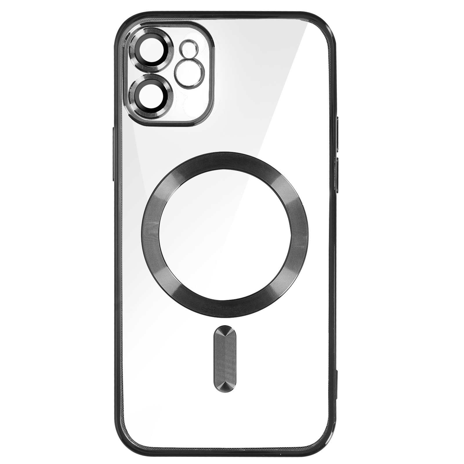 Coque iPhone 11 protection caméra anti-rayure en silicone souple avec contour chromé bleu
