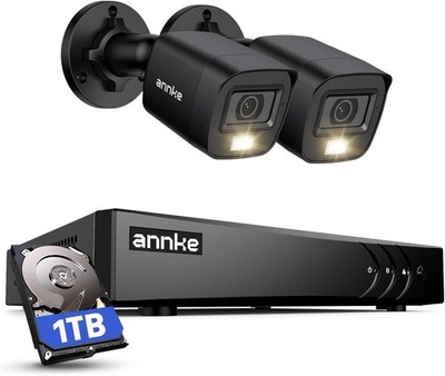 ANNKE 8 Kanal 3K Lite H.265+ AI DVR CCTV Kamerasystem mit 1TB Festplatte schwarz 