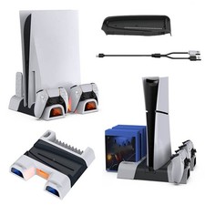 For Sony PS5 / PS5 slim/ PS5 pro Controller Charging Dock Cooling Vertical Stand