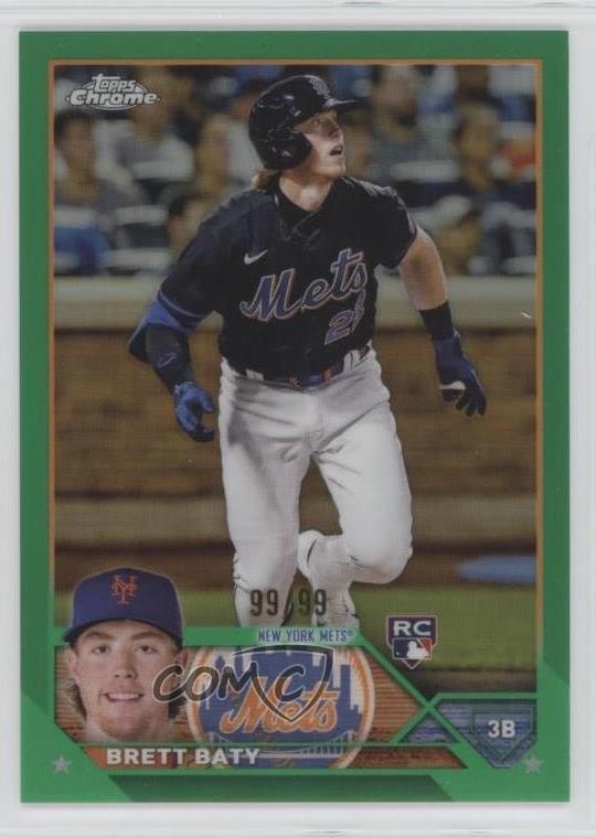 2023 Topps Chrome Green Refractor 99/99 Brett Baty #204 Rookie RC 0r0s