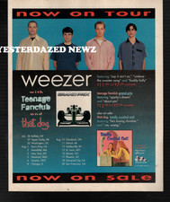1995 Print ad for Weezer now on tour w/ Teenage Fanctclub & That Dog