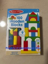 NEW Melissa & Doug Wooden Building Blocks, 100-Piece Set