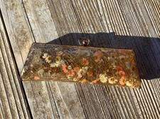 Vintage Acrylic Copper Tone Flowers Sunglass Eyeglass Holder Case Metal Clasp