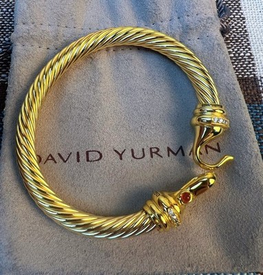 DAVID YURMAN 7mm Bracelet in 18K Yellow Gold and Diamonds