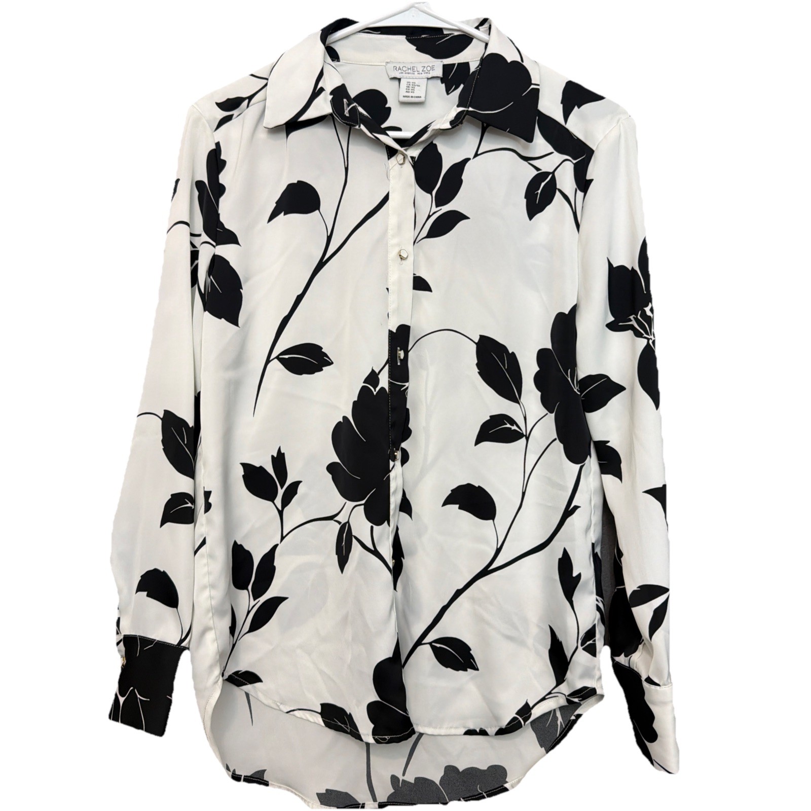 Rachel Zoe Satin blouse Sz Xs floral Beautiful Shirt Career Office ,Boho Chic