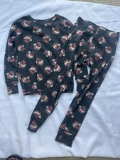 Marvel Spiderman/santa Hat Size 8 Sleepwear Set Top/Bottoms Pajamas Preowned