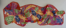 Vintage VERA NEUMANN Long Scarf Colorful Mod 1960s 1970s Floral 57 x 15"