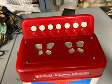 Vintage Schylling Small Child's Toy Play Music Accordion Red Works