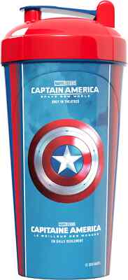 Perfect Sports Captain America Shaker Secure Lid Leak Proof Blue 700ml NEW
