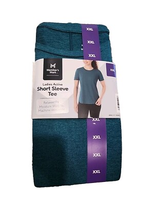 Member's Mark Ladies Short Sleeve Active Tee Size 2XL Green