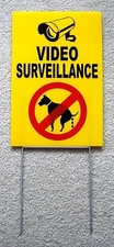 VIDEO SURVEILLANCE - NO DOG POOP  8"X12" Plastic Coroplast Sign with Stake y
