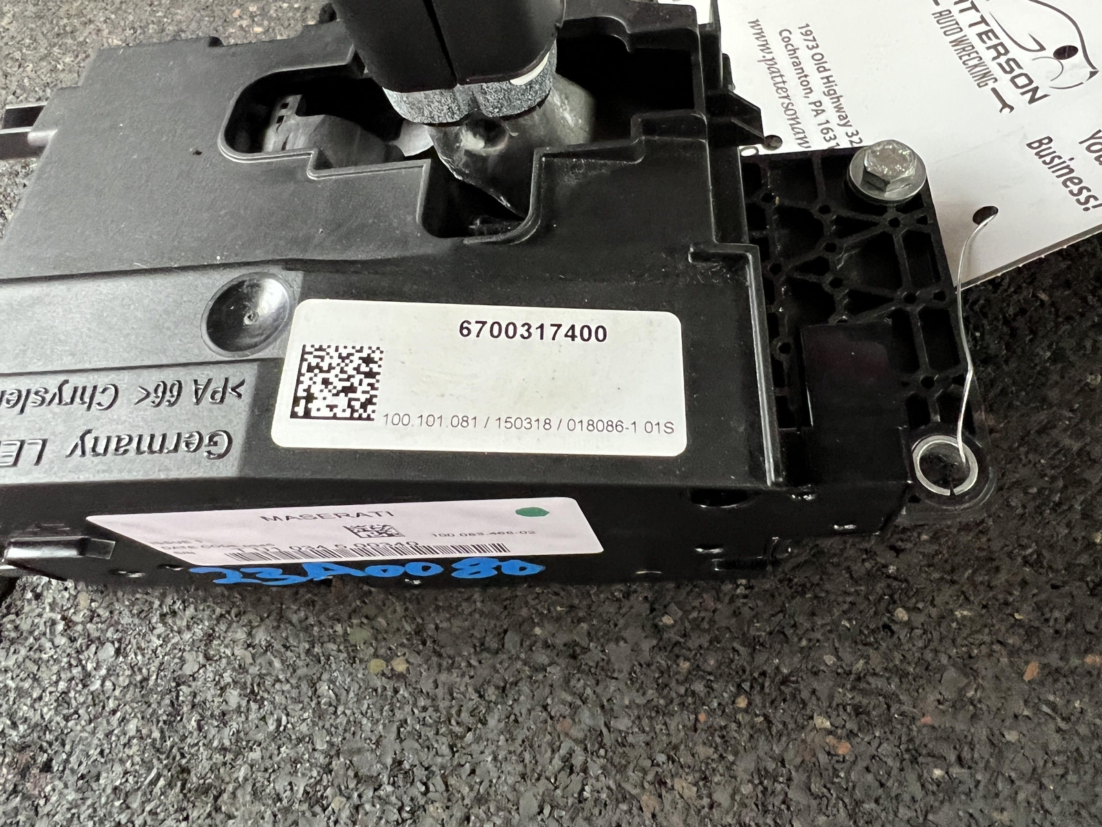 14-17 MASERATI GHIBLI AUTOMATIC TRANSMISSION FLOOR SHIFTER GEAR SELECTOR
