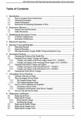  Dionex  UltiMate 3000 Nan/Cap Well Plate Microautosampler Service Instructions - Afbeelding 2 van 6