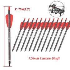  Archery 7.5"Crossbow Bolts Carbon Shaft Arrows With 2" vane Crossbow Hunting US
