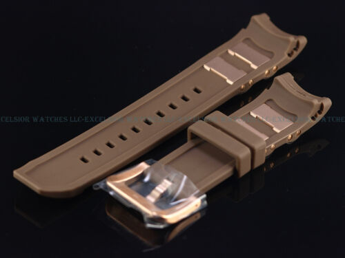 New Genuine Invicta 26mm Brown Rubber Strap, Rose Gold Buckle For Russian Diver - Picture 3 of 3