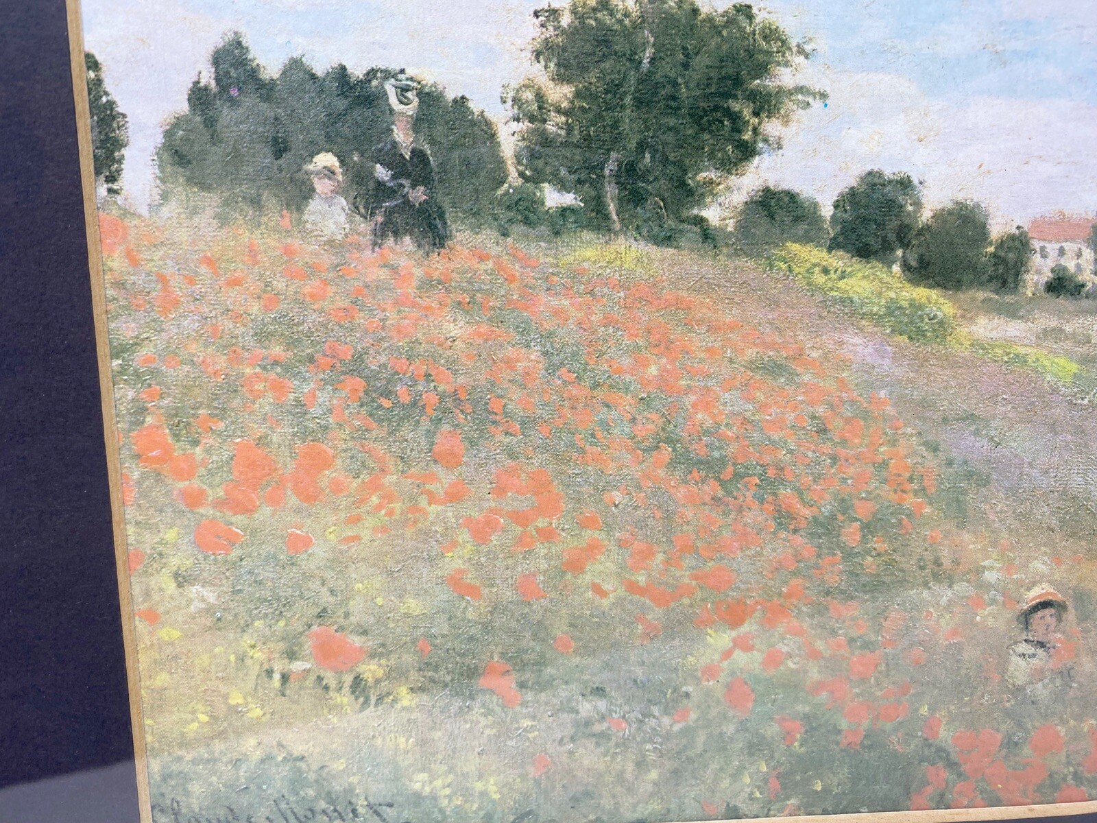 Claude Monet "Poppy Field" Framed Canvas Giclee Print 