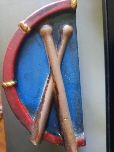 Vintage Patriotic Military Drum Bookend - Not A Two Piece Set - Only Have One - Picture 2 of 9