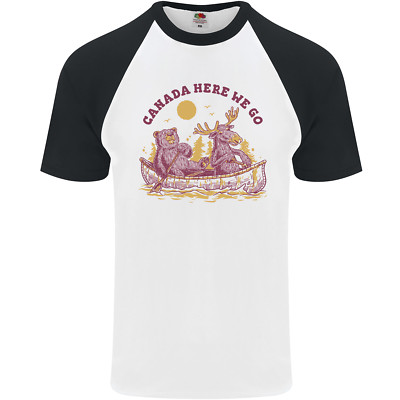 Canada Here We Go Moose and Bear Canadian Herren S/S Baseball T-Shirt
