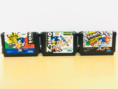 Sonic The Hedgehog 1 2 3 Sega Mega Drive MD Genesis Japanisch Getestet Selten