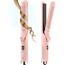 360° Airflow Styler, 1.25" 2-in-1 Curling Iron & Straightener, Dual Voltage