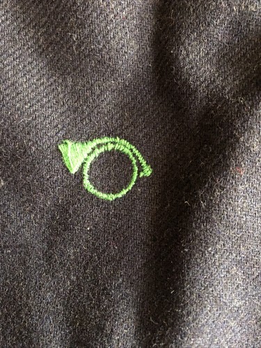 VTG Sanibel Sport Skirt Navy Blue Green Embroidered Foxes Fox Hunt Horns S - Picture 3 of 6