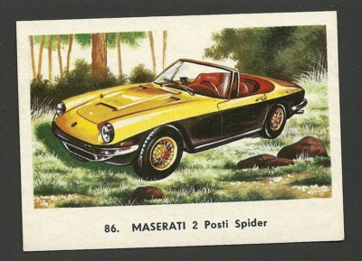 Maserati 2 Posti Spider Vintage Car Collector 1972 Trading Card  Spain