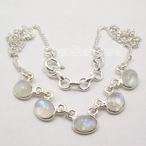 Blue Rainbow Moonstone Necklace 42.6 cm 