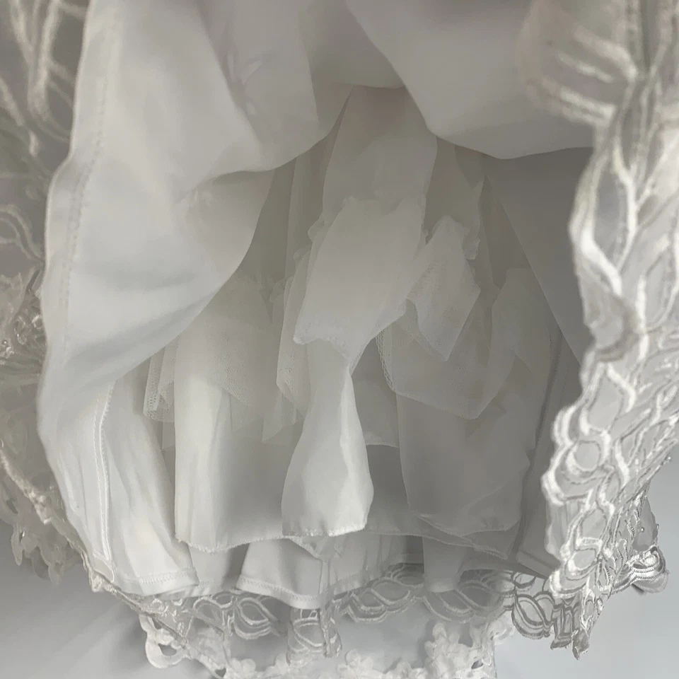 Vestido de Bautizo Vestido Formal de Bautizo Niña Flor Vestido Bautizo Gorro Blanco Foto 4 de 4